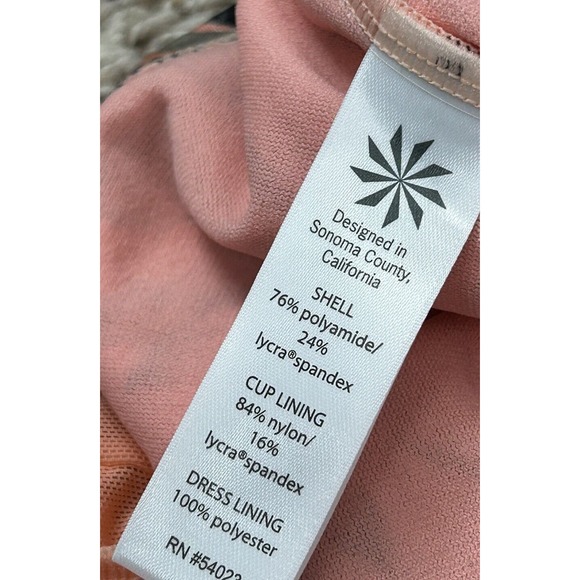 Athleta Strappy Back Ruched Floral Dress Size Small Swim Fabric - Picture 8 of 8